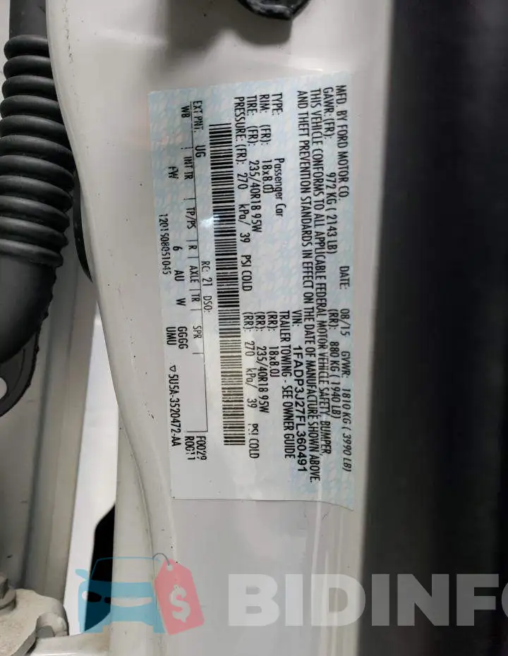 1FADP3J27FL360491 Photo# 12