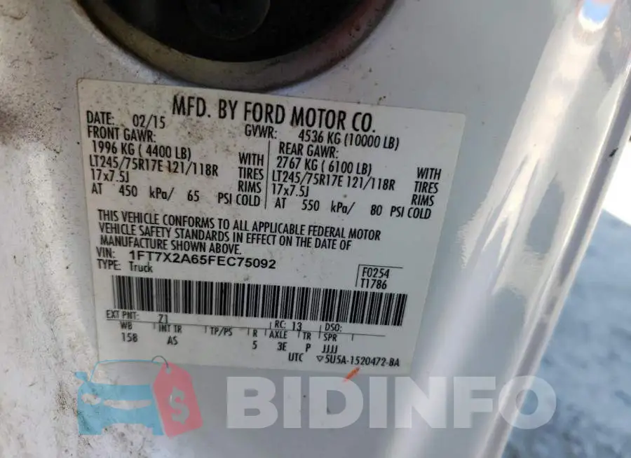 1FT7X2A65FEC75092 Photo# 12