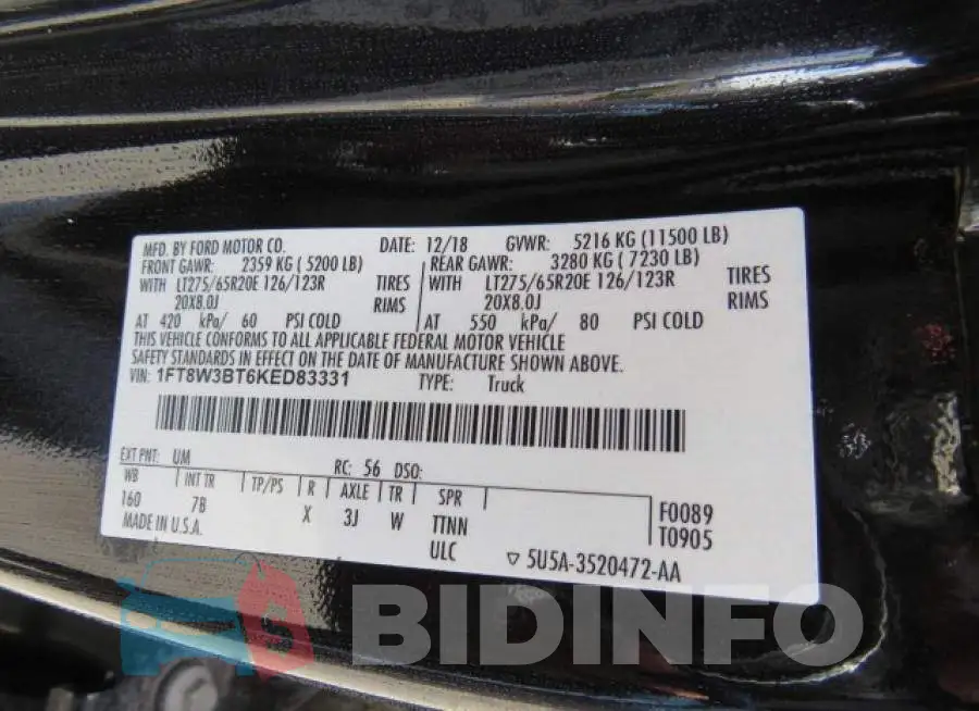 1FT8W3BT6KED83331 Photo# 10