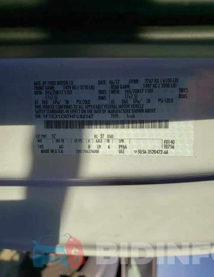 1FTEX1C87HFC82347 Photo# 12