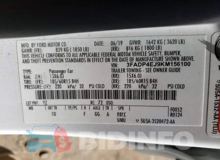 3FADP4EJ9KM156100 Photo# 12