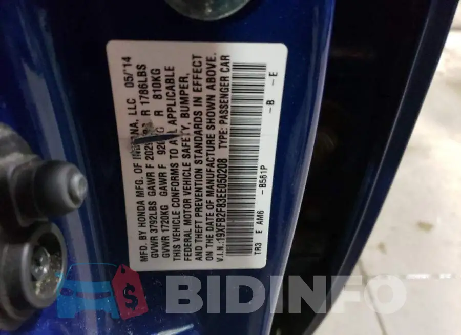 19XFB2F83EE050208 Photo# 12
