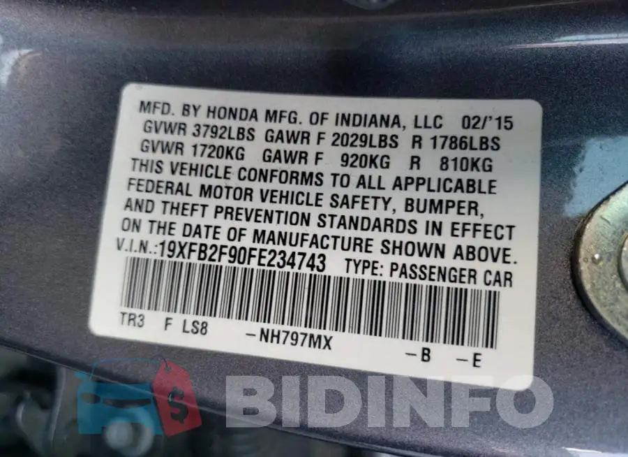 19XFB2F90FE234743 Photo# 12