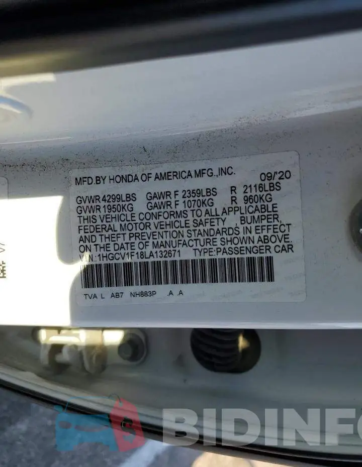 1HGCV1F18LA132671 Photo# 12