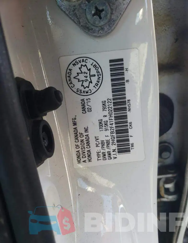 2HGFB2F41FH022122 Photo# 12