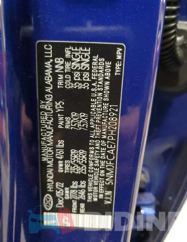 5NMJFCAE7PH208921 Photo# 12