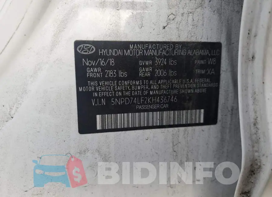 5NPD74LF2KH436746 Photo# 12