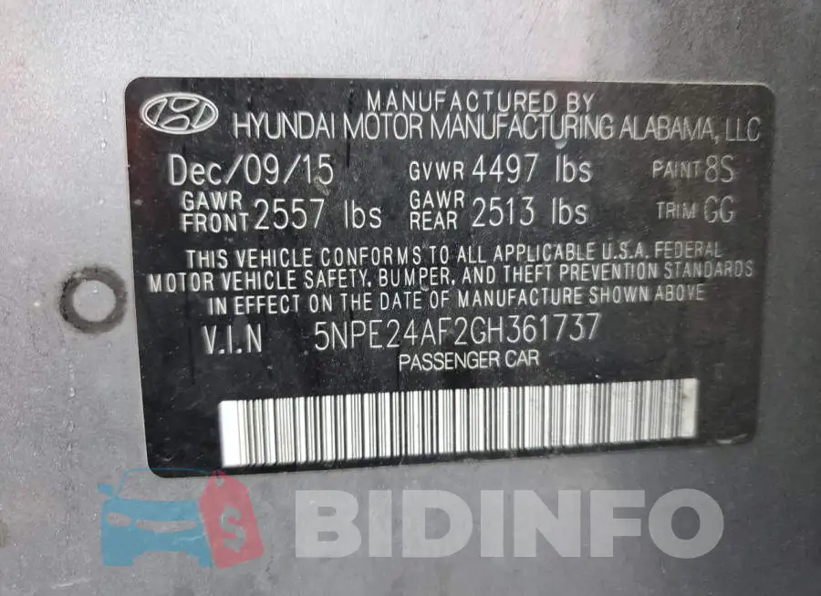 5NPE24AF2GH361737 Photo# 13