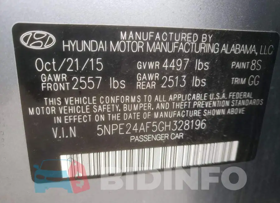 5NPE24AF5GH328196 Photo# 12
