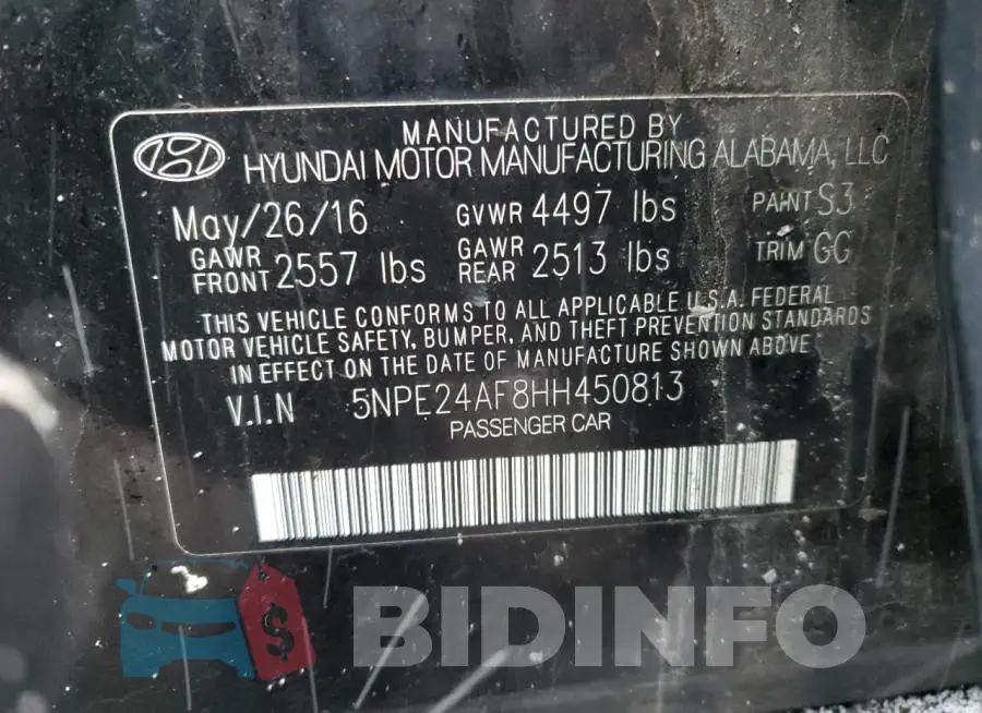 5NPE24AF8HH450813 Photo# 13