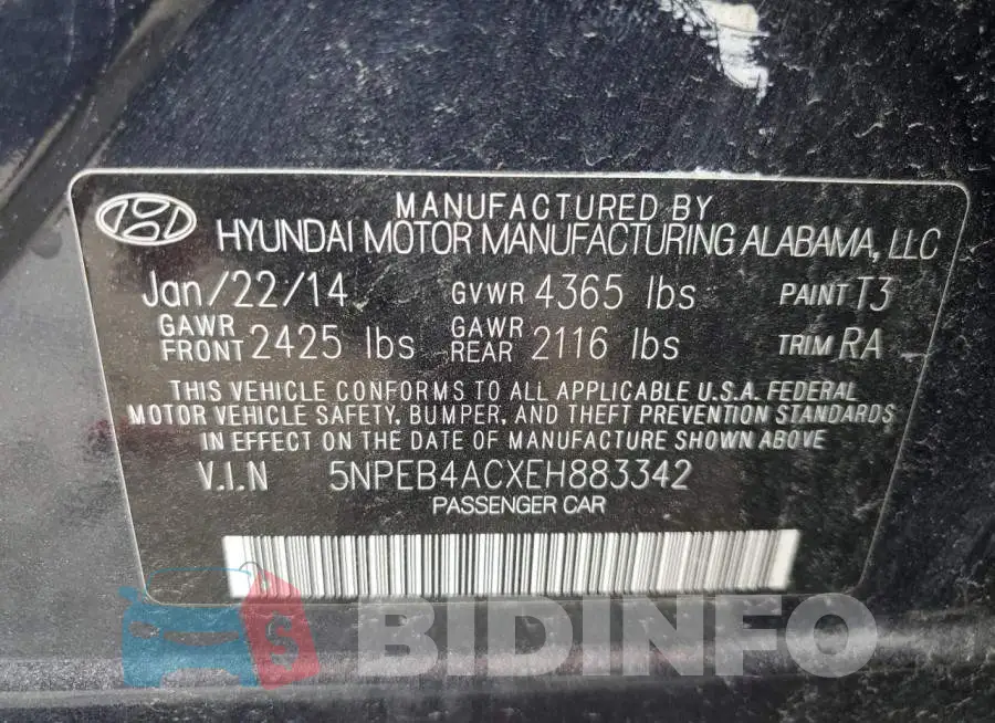 5NPEB4ACXEH883342 Photo# 12