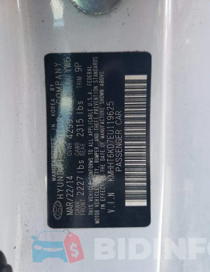 KMHHT6KD7EU119625 Photo# 12