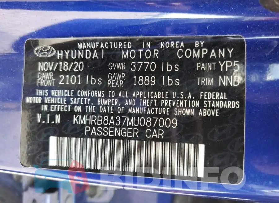 KMHRB8A37MU087009 Photo# 12
