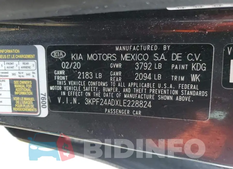 3KPF24ADXLE228824 Photo# 12