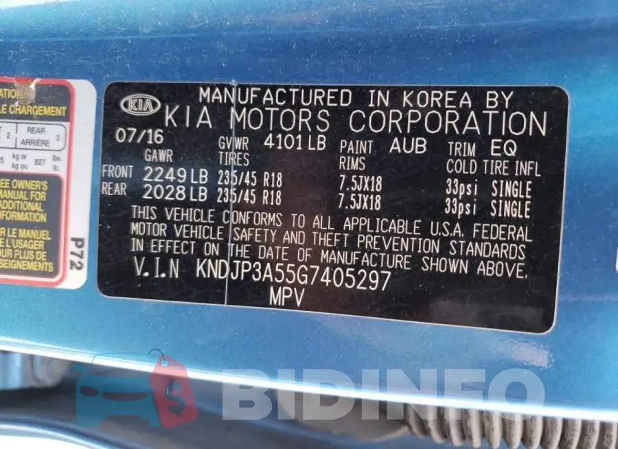KNDJP3A55G7405297 Photo# 12