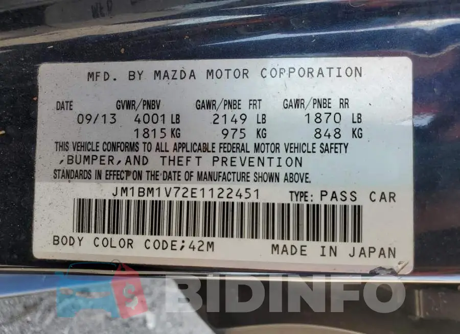 JM1BM1V72E1122451 Photo# 13