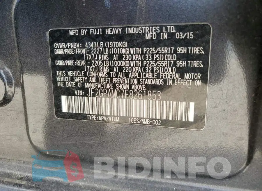 JF2GPAMC7F8261853 Photo# 12