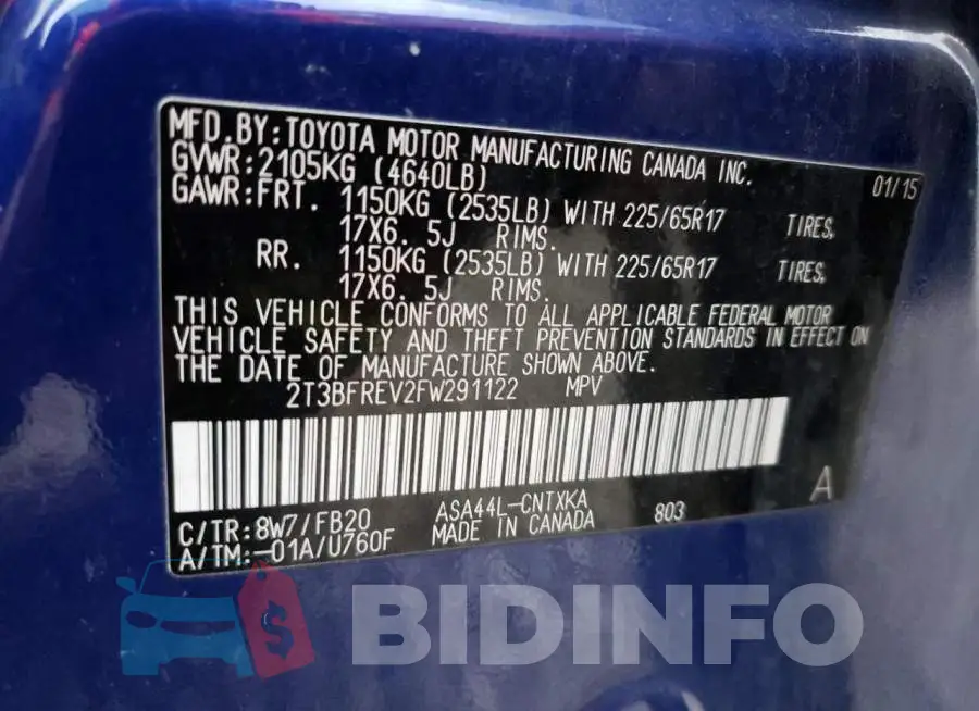2T3BFREV2FW291122 Photo# 13