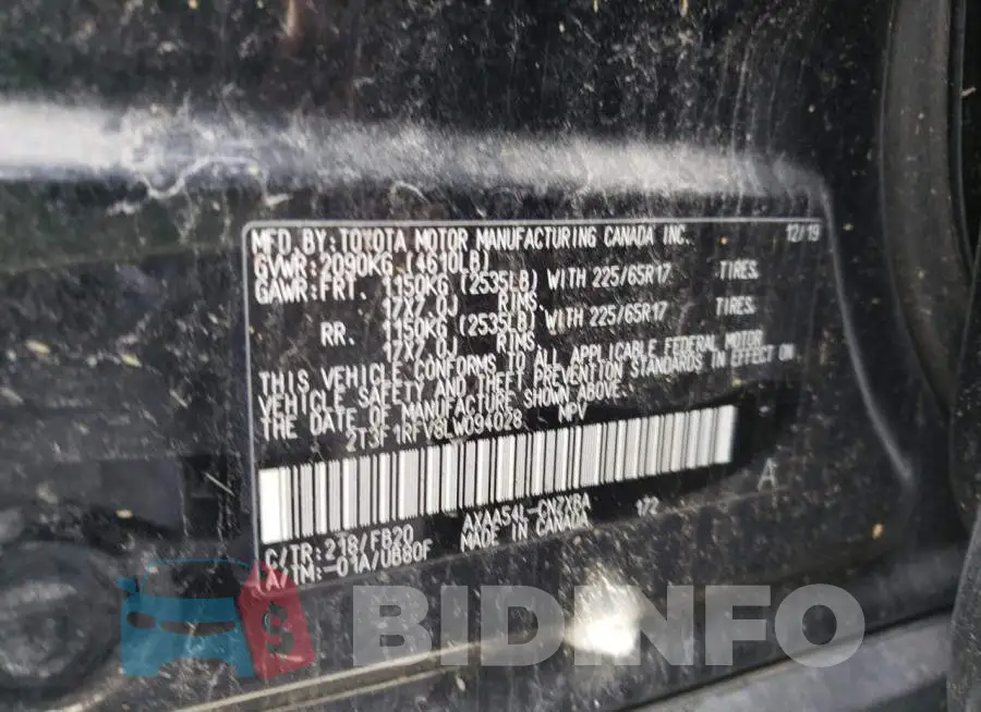 2T3F1RFV8LW094028 Photo# 12