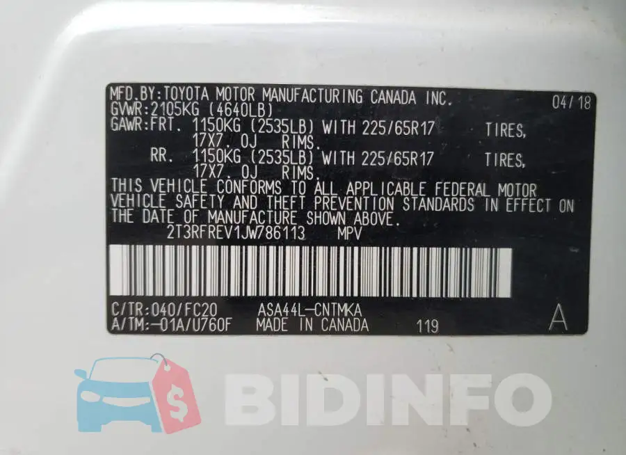 2T3RFREV1JW786113 Photo# 12