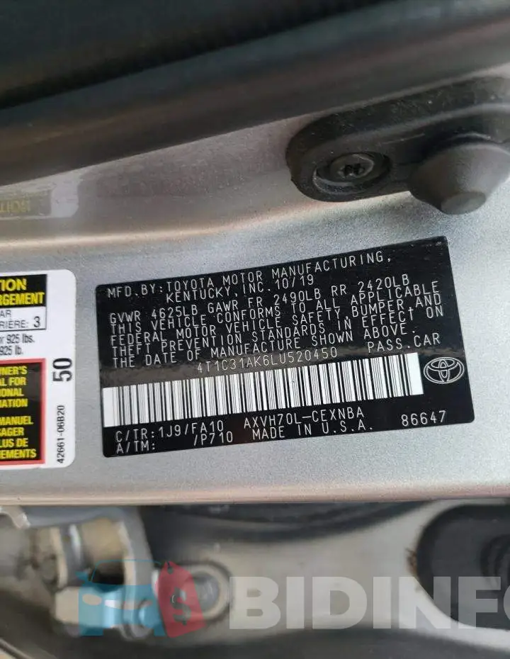 4T1C31AK6LU520450 Photo# 13