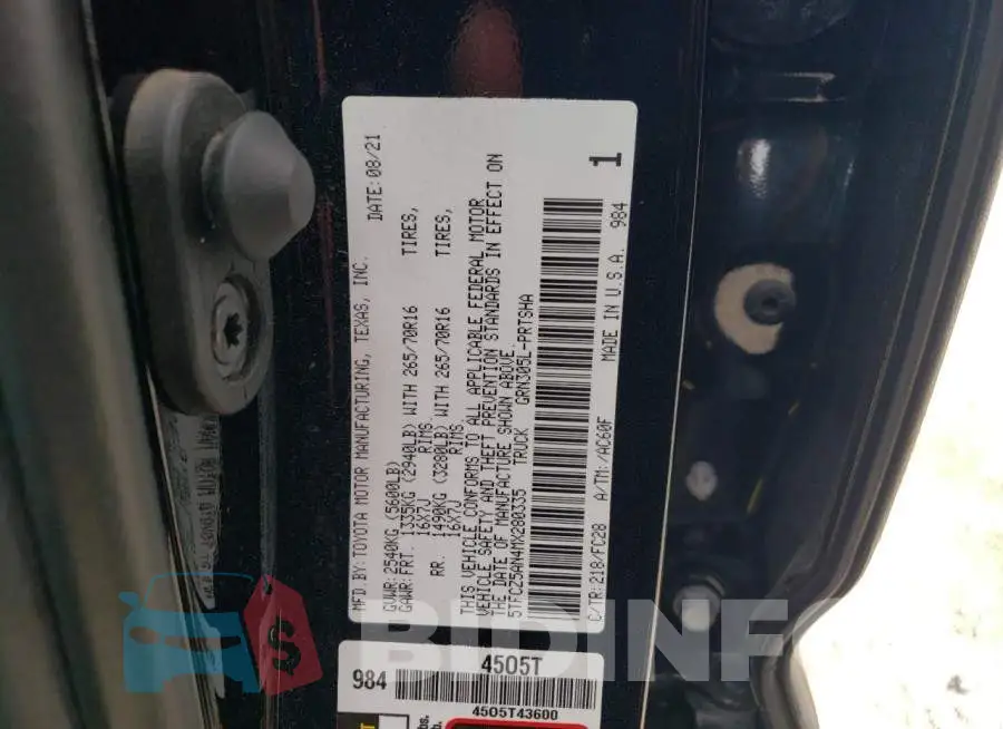 5TFCZ5AN4MX280335 Photo# 12