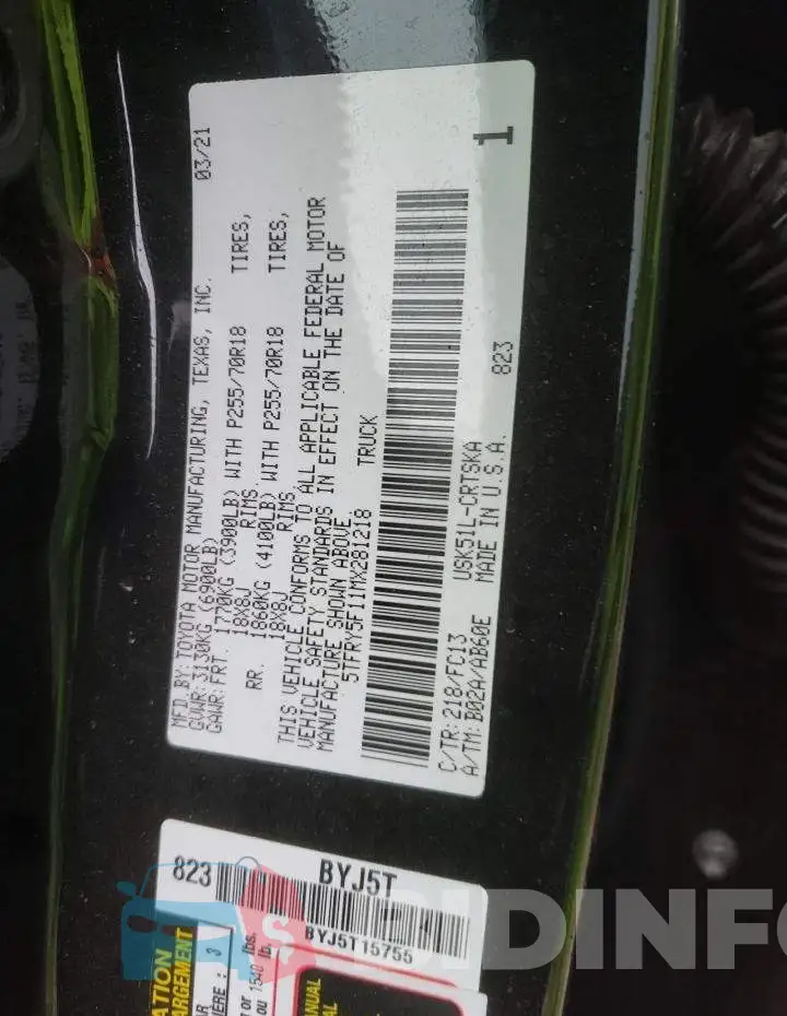 5TFRY5F11MX281218 Photo# 12