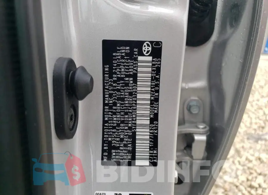 5YFB4MDE6PP012907 Photo# 12