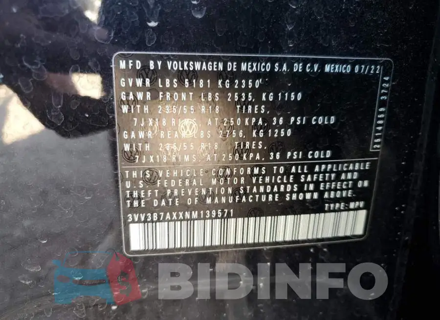 3VV3B7AXXNM139571 Photo# 13