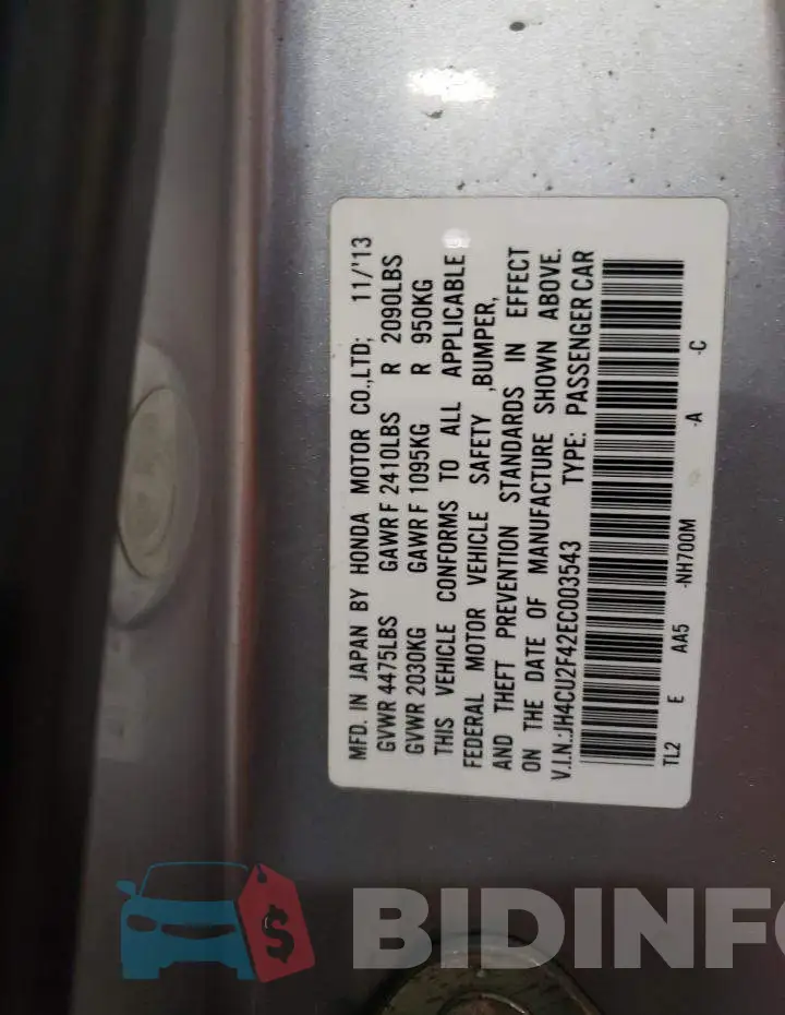 JH4CU2F42EC003543 Photo# 12