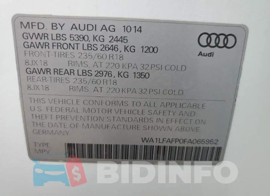WA1LFAFP0FA065952 Photo# 10