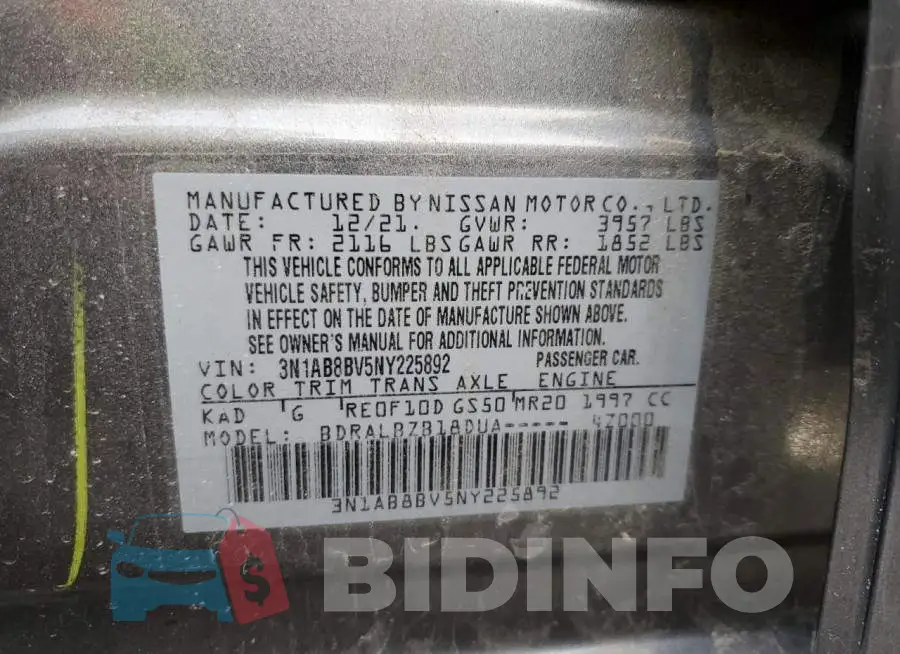 3N1AB8BV5NY225892 Photo# 13