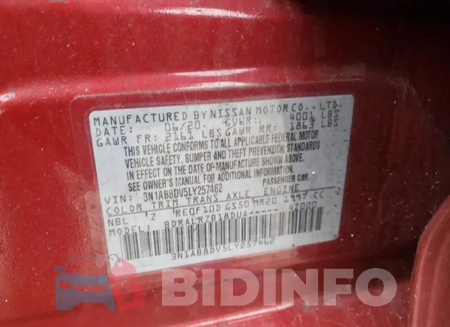 3N1AB8DV5LY257462 Photo# 12