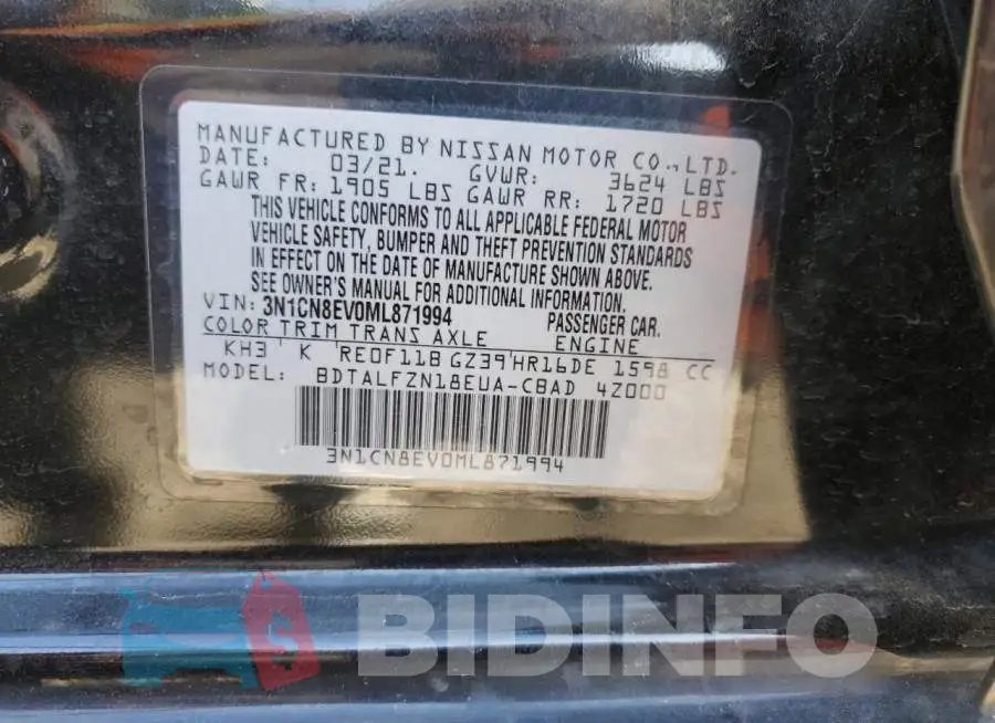 3N1CN8EV0ML871994 Photo# 12
