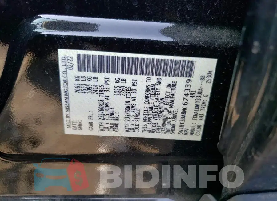 5N1BT3BA8NC674339 Photo# 12