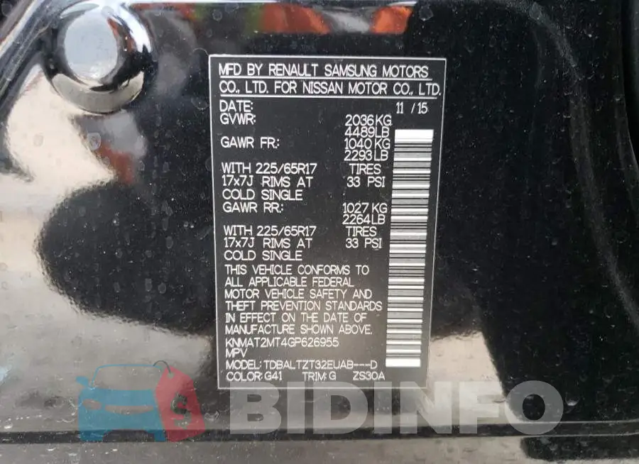 KNMAT2MT4GP626955 Photo# 12