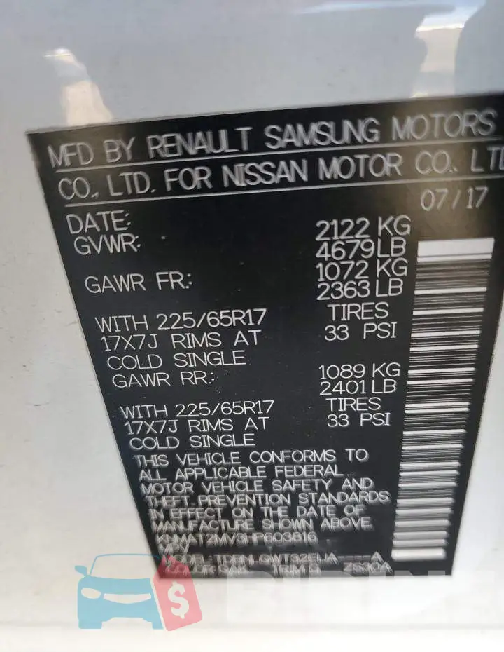 KNMAT2MV3HP603816 Photo# 14