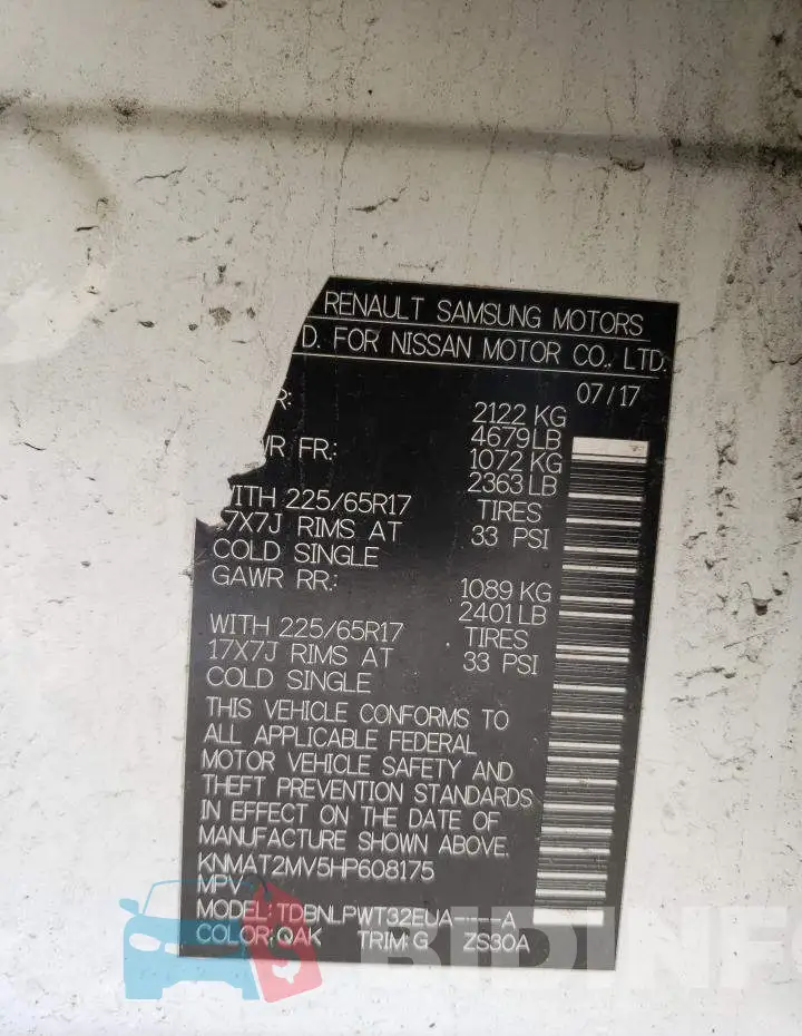 KNMAT2MV5HP608175 Photo# 13