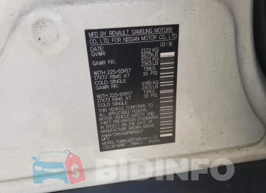 KNMAT2MV6GP669307 Photo# 10
