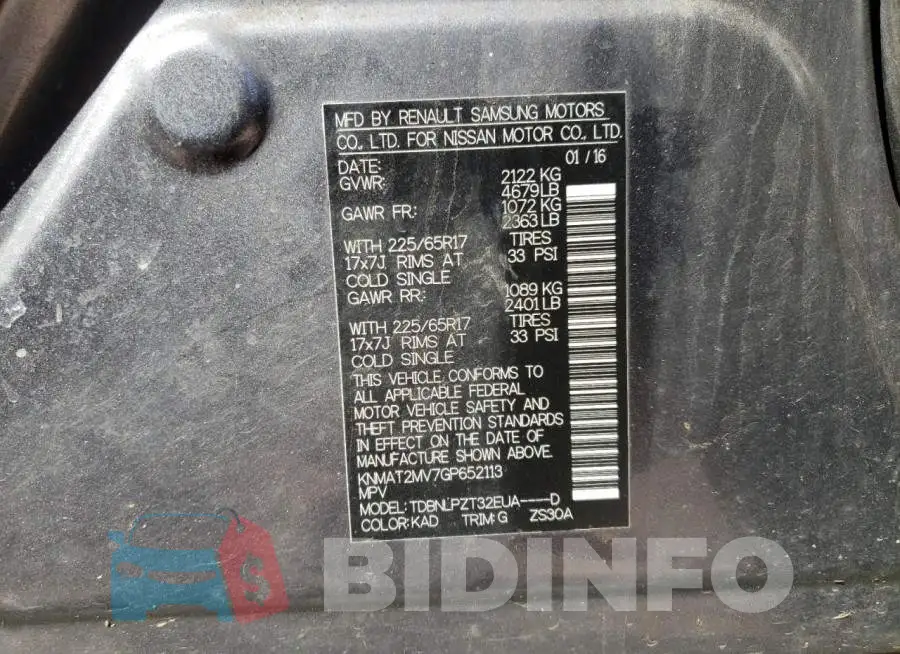 KNMAT2MV7GP652113 Photo# 13