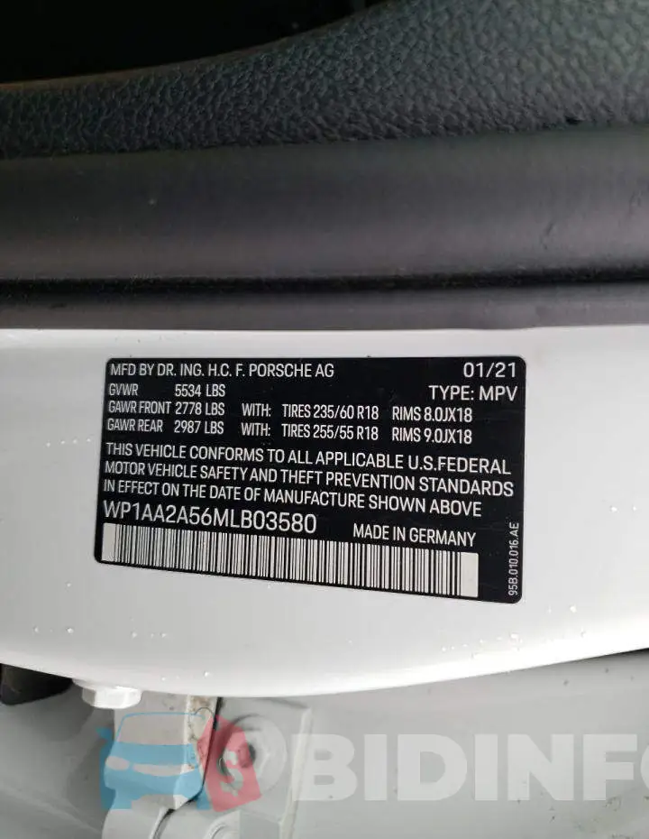 WP1AA2A56MLB03580 Photo# 14