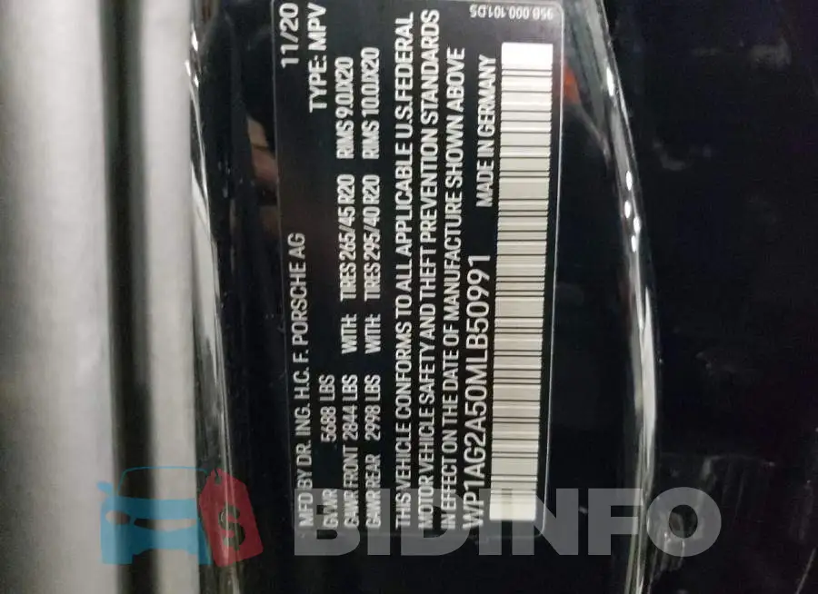 WP1AG2A50MLB50991 Photo# 13