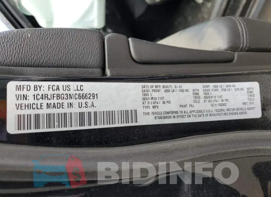 1C4RJFBG3MC666291 Photo# 14