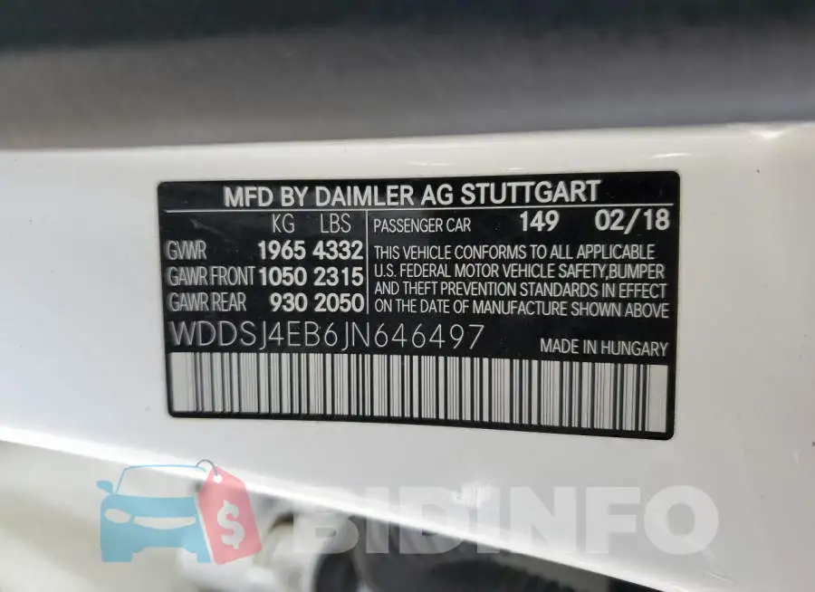 WDDSJ4EB6JN646497 Photo# 12