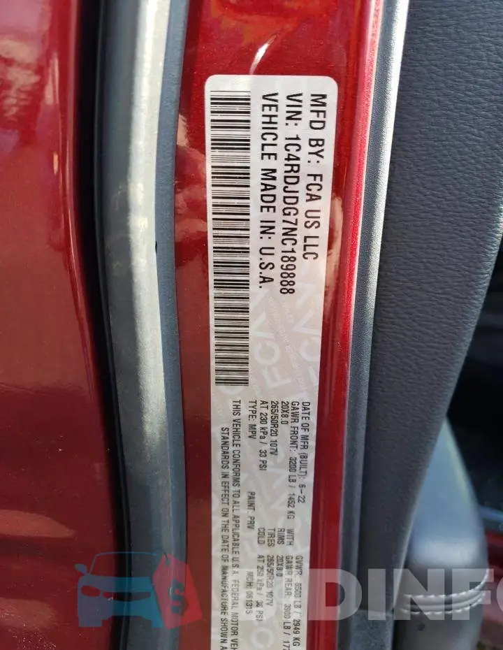 1C4RDJDG7NC189888 Photo# 13
