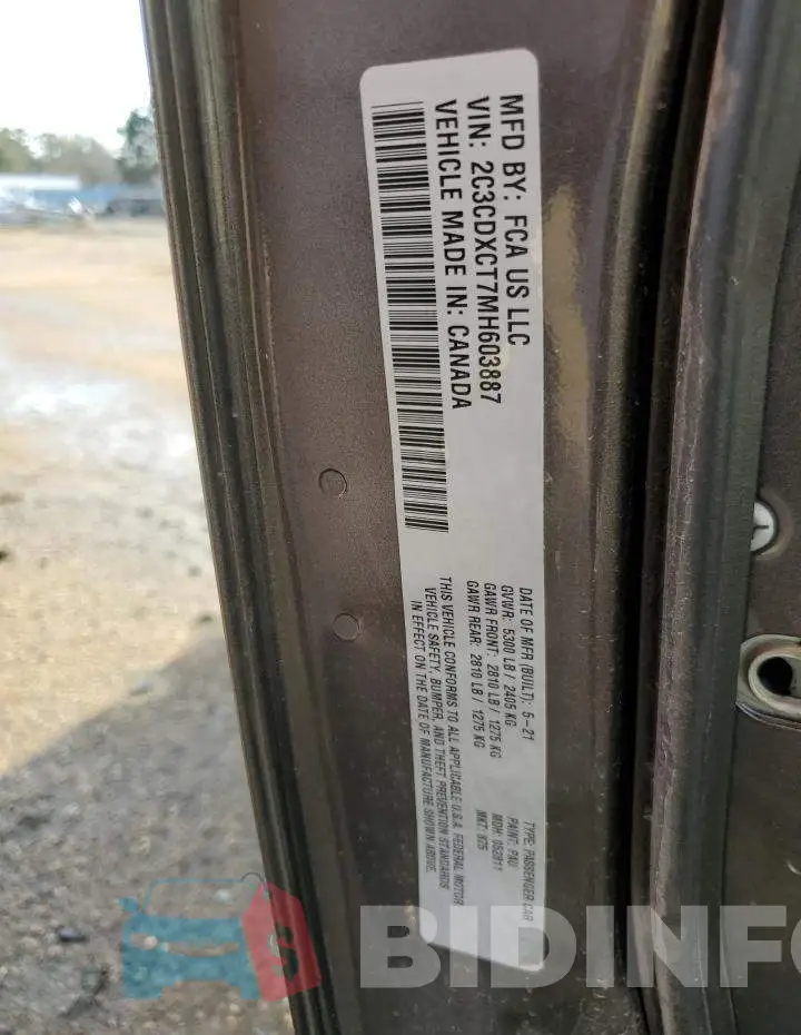 2C3CDXCT7MH603887 Photo# 13