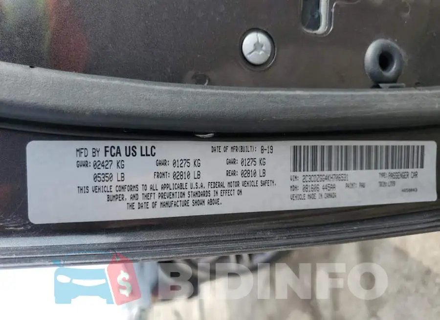 2C3CDZGG4KH706531 Photo# 12