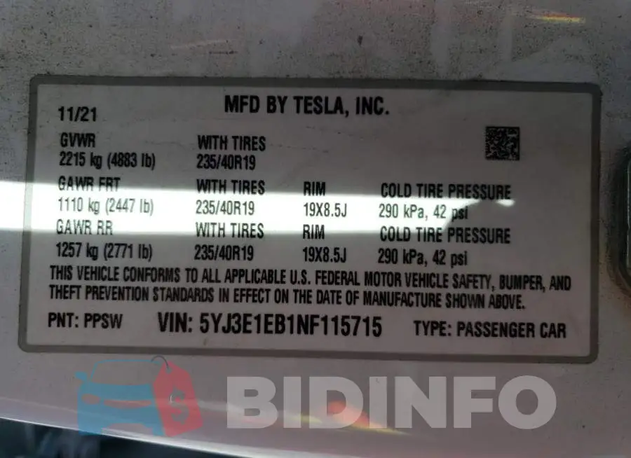 5YJ3E1EB1NF115715 Photo# 12
