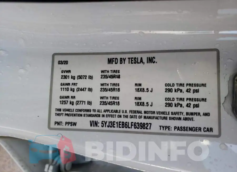 5YJ3E1EB6LF639827 Photo# 13