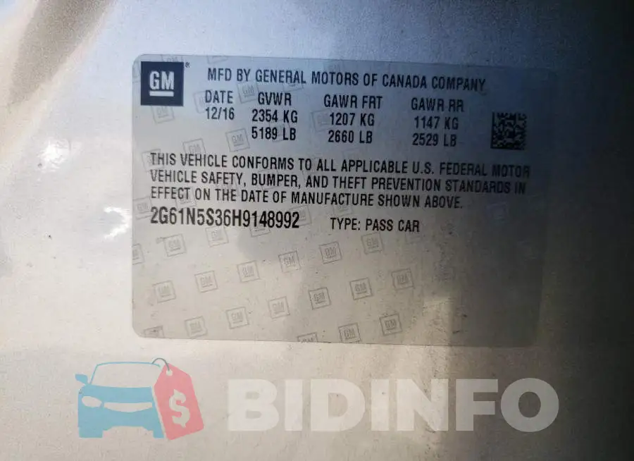 2G61N5S36H9148992 Photo# 12